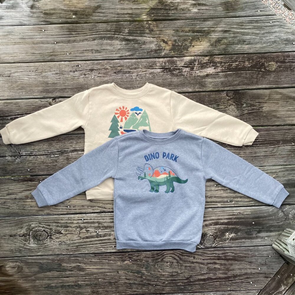 Garanimals “Shape Your World” & “Dino Park” Graphic Sweatshirts, 5T – Set of 2